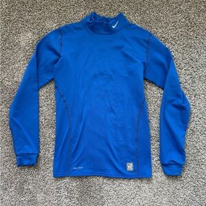 Nike Pro Combat Kids Blue Dri-Fit Long Sleeve Tee